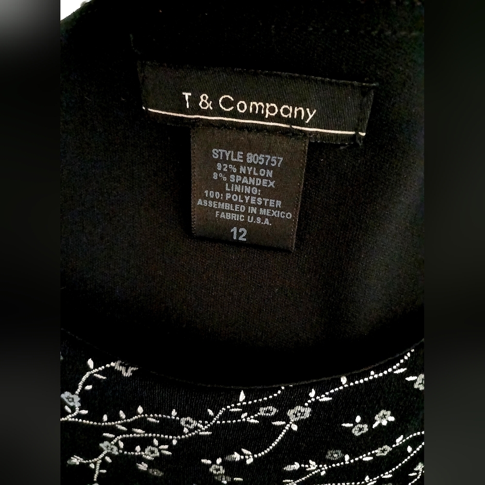 Elegant Black Floral Lace‎ Evening Dress Size 12 - Picture 4 of 4